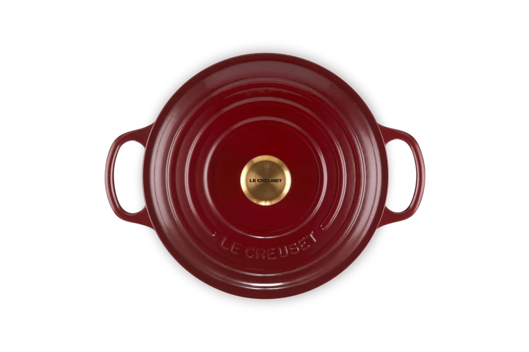 Cocotte rotonda Evolution in ghisa vetrificata 22 cm, color garnet