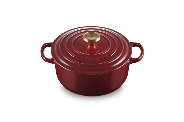 Cocotte rotonda Evolution in ghisa vetrificata 20 CM, color garnet