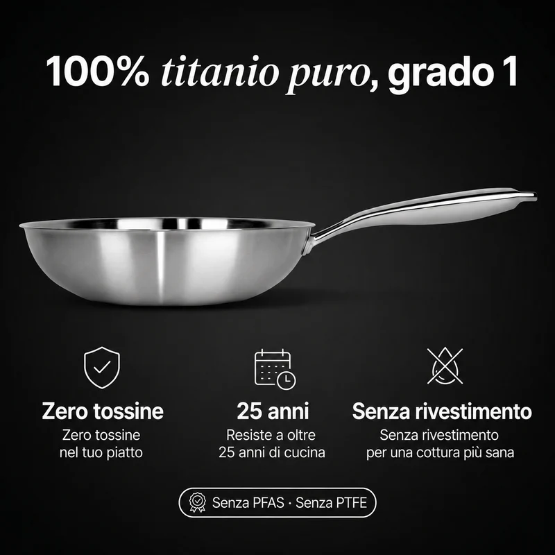Wok 100% Titanio Puro (28 cm) — TITANOX®