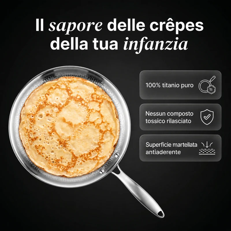 Padella per Crêpes 100% Titanio Puro (28 cm) — TITANOX®