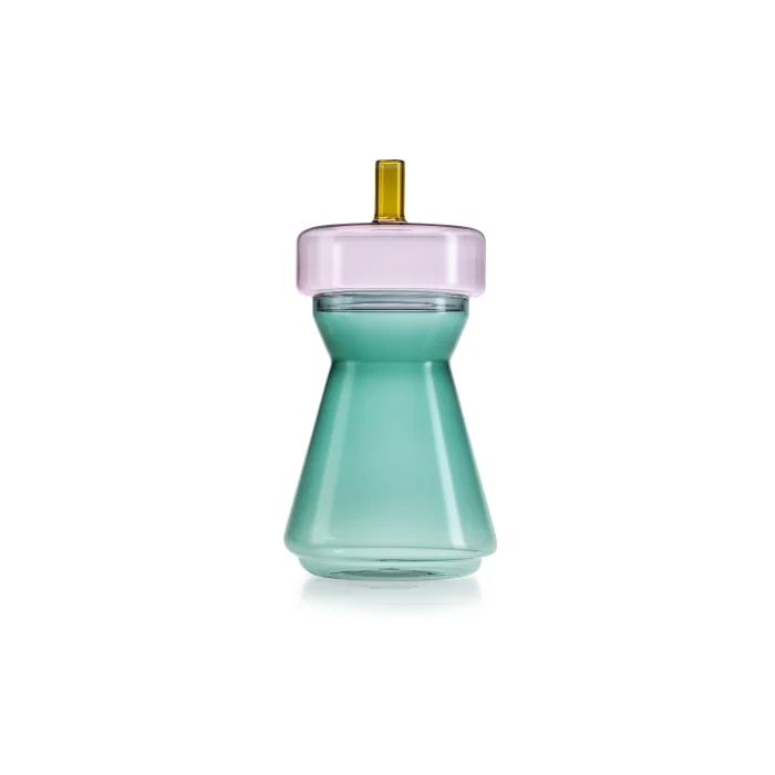 Gli Scacchi contenitore vetro borosilicato verde pavone