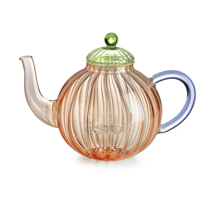 Sahara teiera in vetro borosilicato ambra/verde/turchese