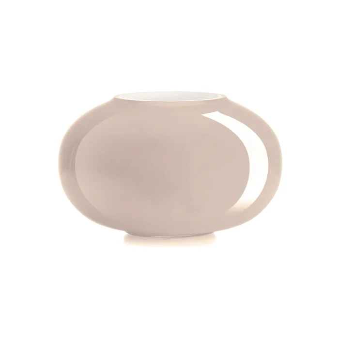 Pandora Vaso H.18 Diam 30 Cm T/F Incamiciato Esterno Pesca Interno Biancolatte
