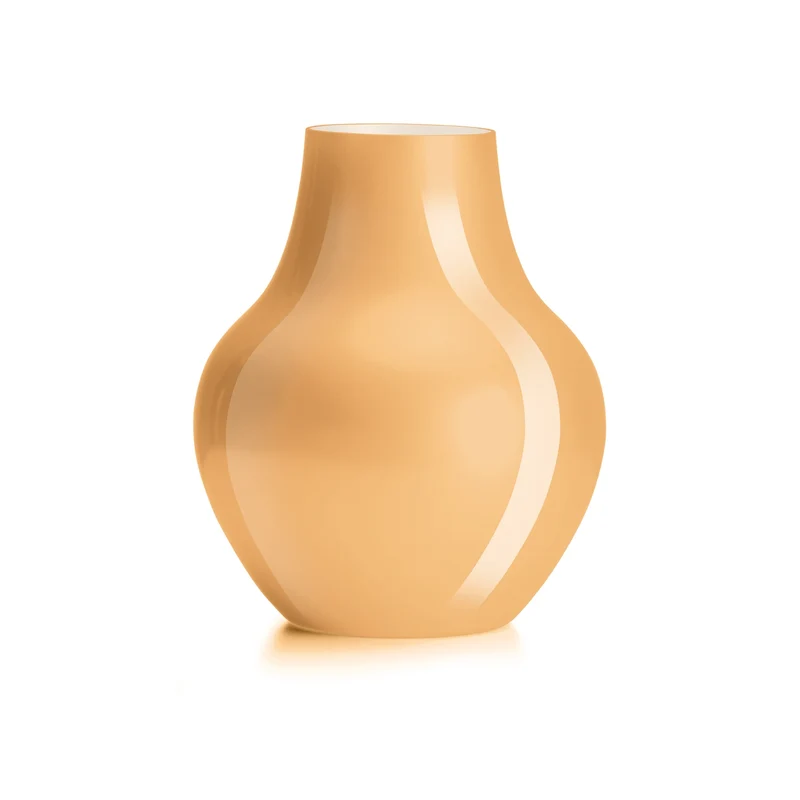 Soho Vaso H. 32 Cm. T/F Incamiciato Cognac Esterno Biancolatte Interno