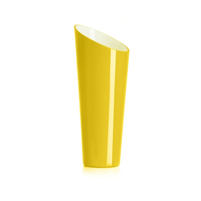 Orizzonte Vaso H. 38 Cm T/F Obliquo Incamiciato Esterno Giallo Bianco latte