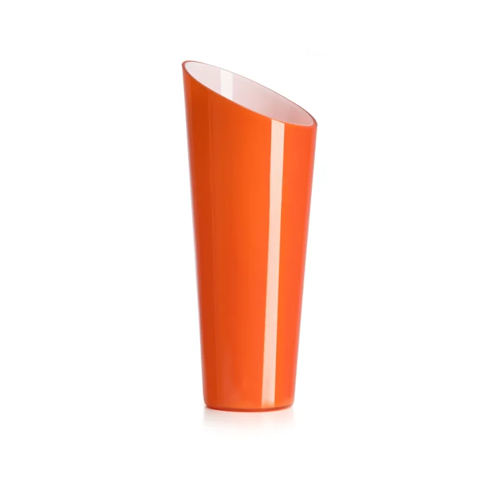 Orizzonte Vaso H.38 Cm T/F Obliquo Incamiciato Esterno Arancio Bianco latte