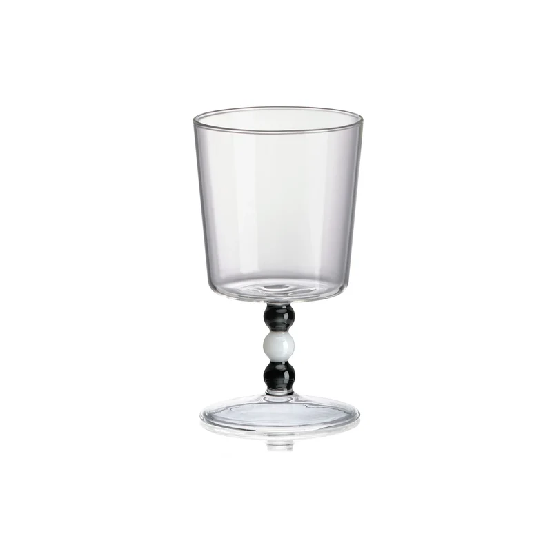 Collier Set 2 Calice Basso Vetro Borosilicato Trasparente/Gambo Bicolore