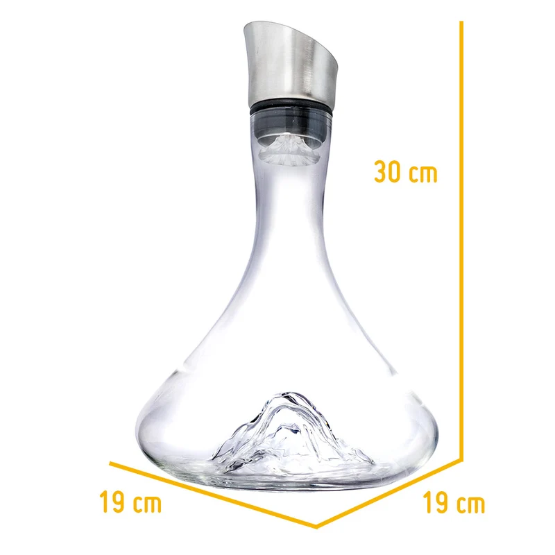Decantador de Vino Montaña 1,5 L con Oxigenador y Vertedor