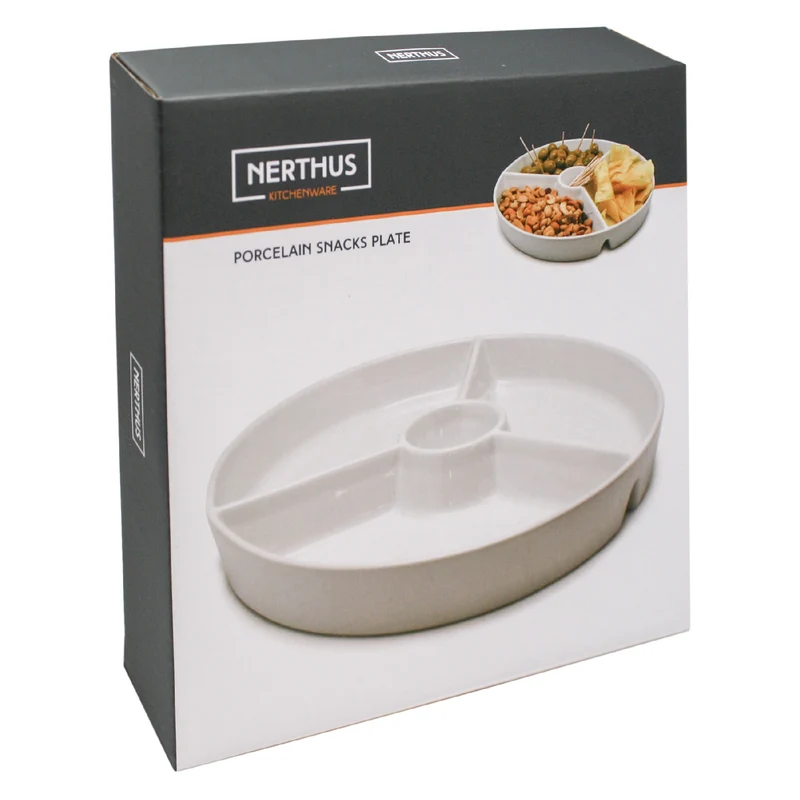 Plato para Snacks de Porcelana Redondo