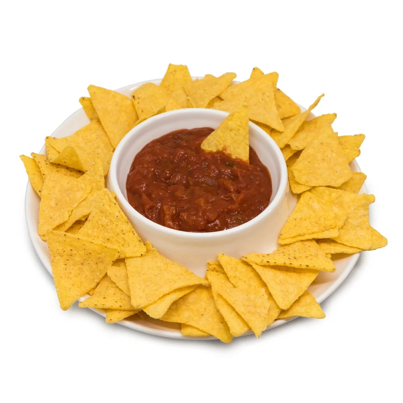 Plato Redondo para Snacks de Porcelana con Centro para Salsa