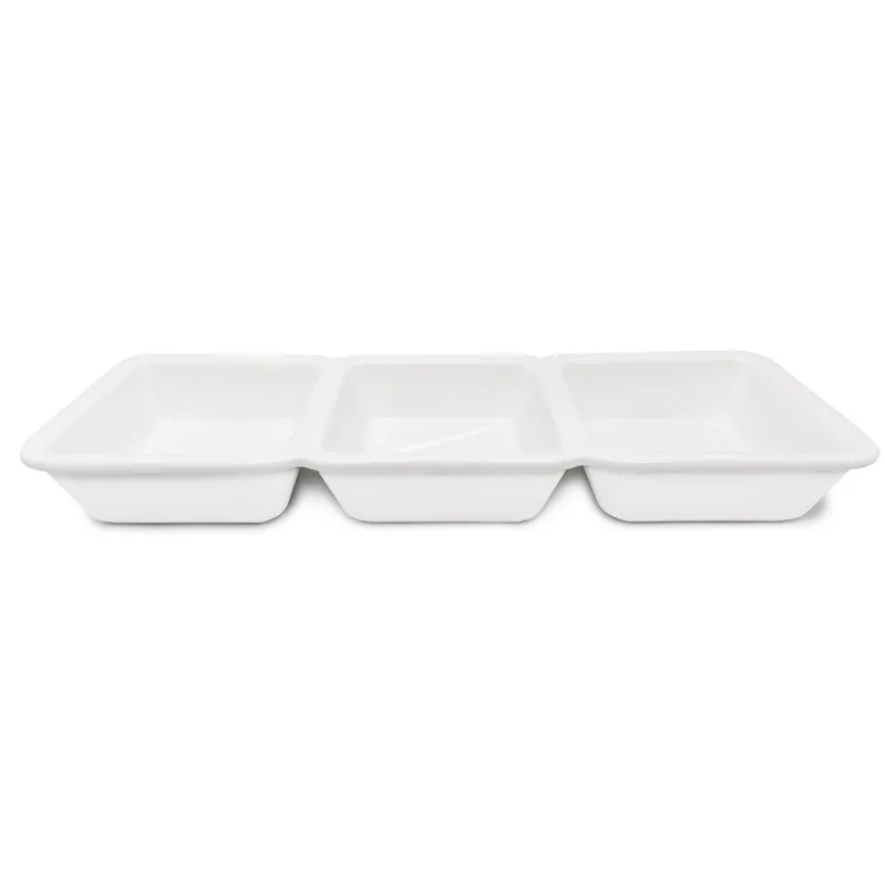 Plato de Porcelana para Aperitivos con 3 Cuencos
