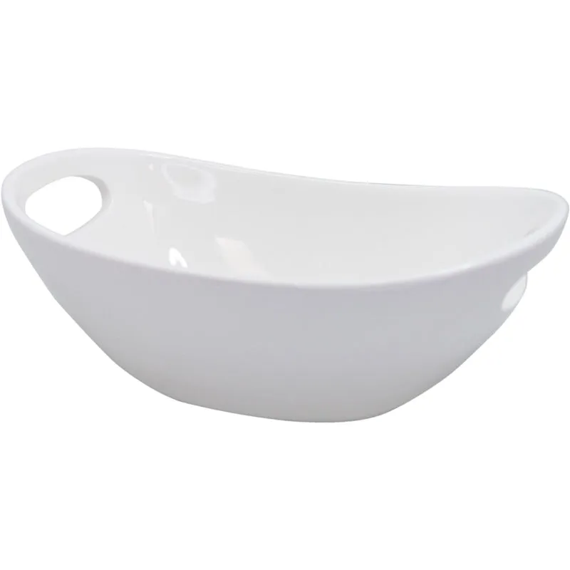 Bol Ovalado de Porcelana con Asas para Snacks