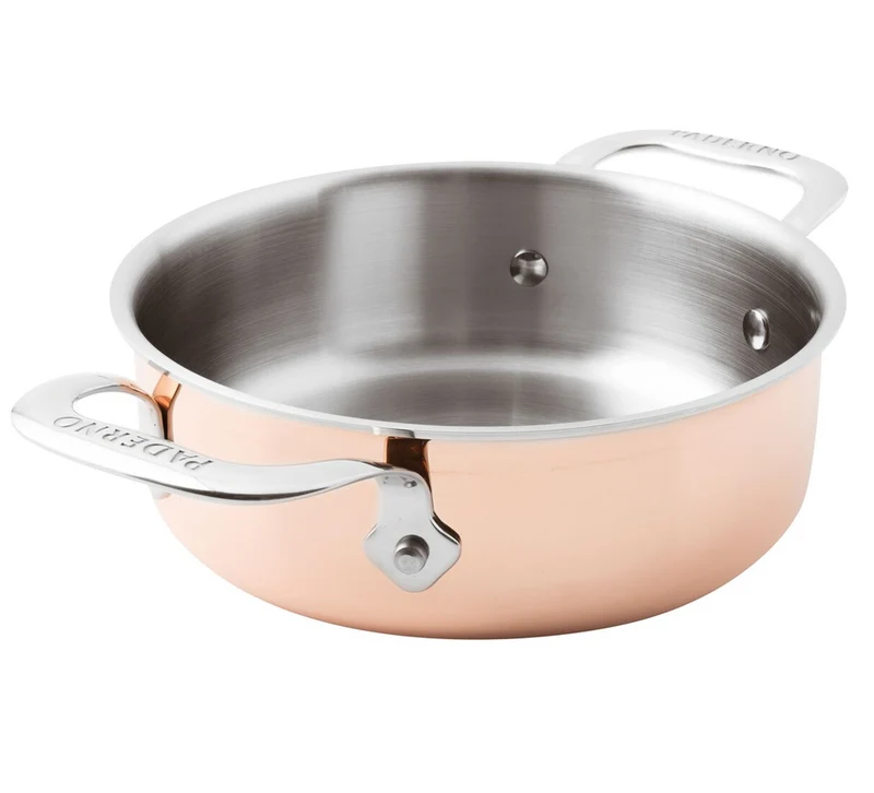 Casseruola rame bassa 2 manici ø cm.24 lt.3.6