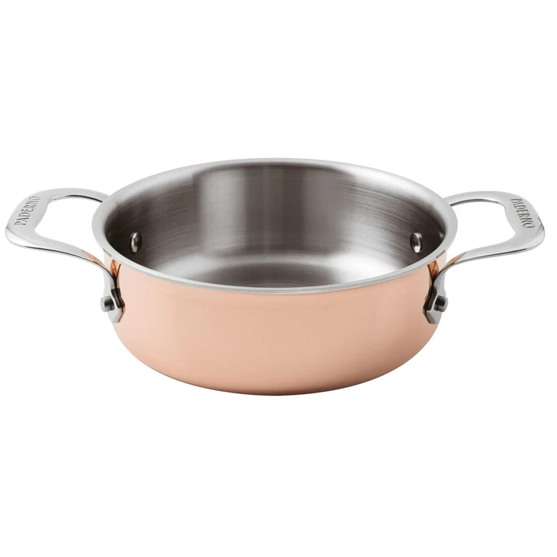 Casseruola rame bassa 2 manici ø cm.24 lt.3.6