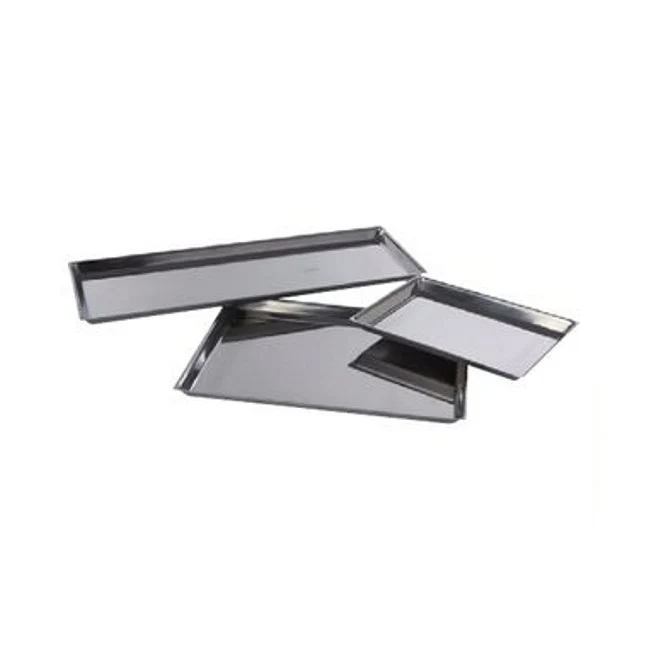 Vassoio inox spigolato cm.40x30 h.2