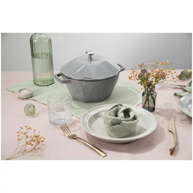 Cocotte Diamante rotonda - 22 cm, Colore grigio grafite