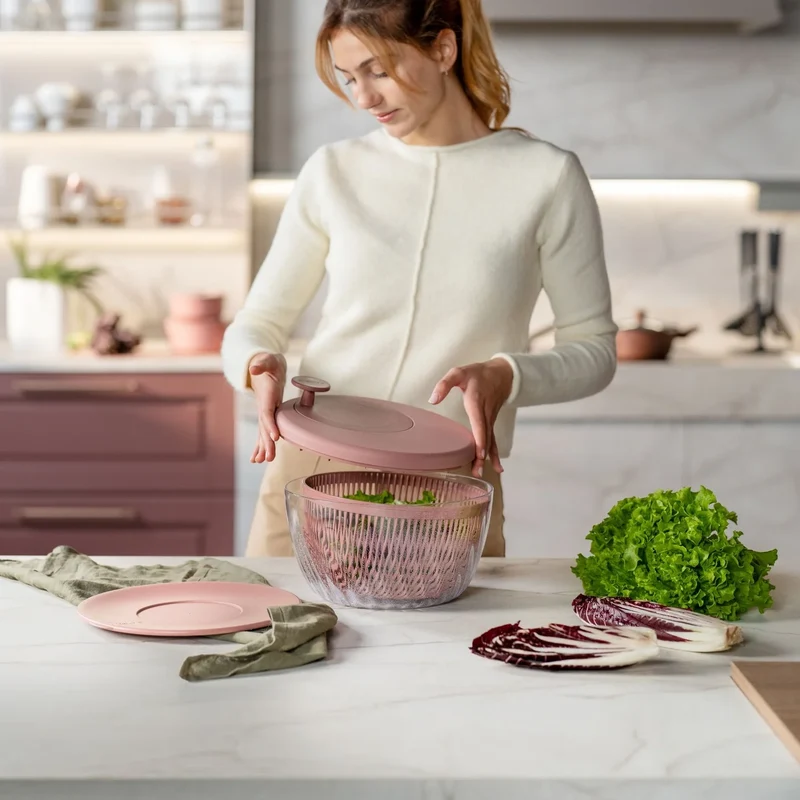 SPIN&STORE - CENTRIFUGA INSALATA CON COPERCHIO - 26 CM Mauve