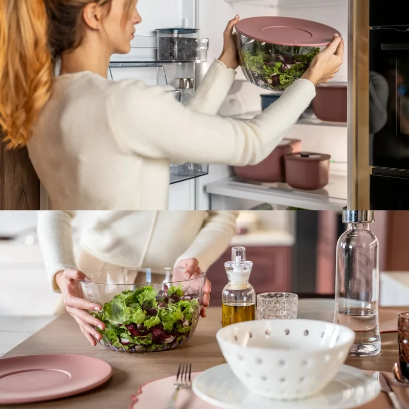 SPIN&STORE - CENTRIFUGA INSALATA CON COPERCHIO - 26 CM Mauve