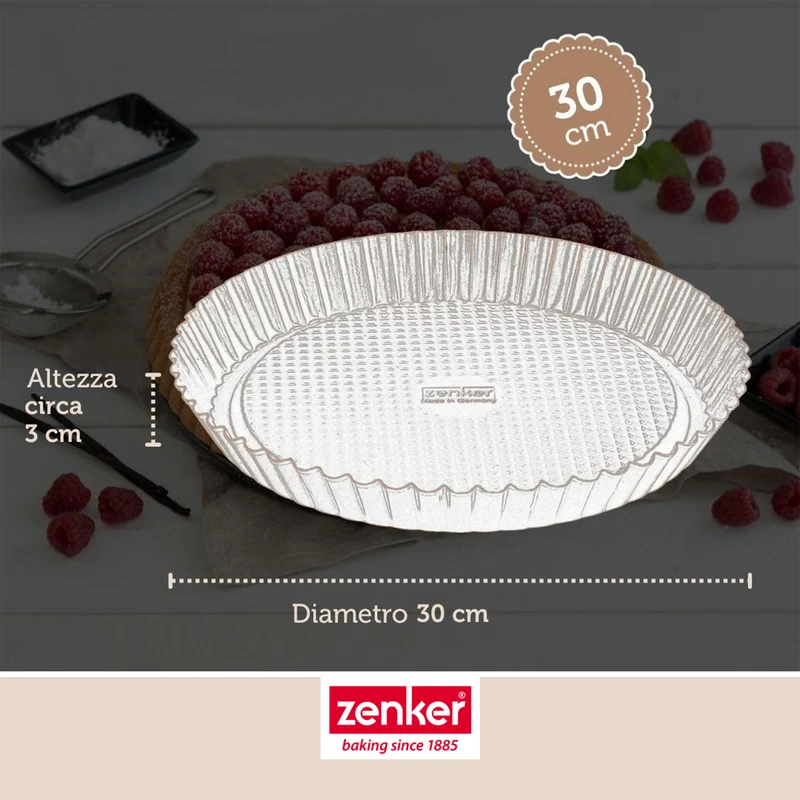 Stampo per crostata Furbo con bordo scanalato, Ø30 cm Linea Black Metallic