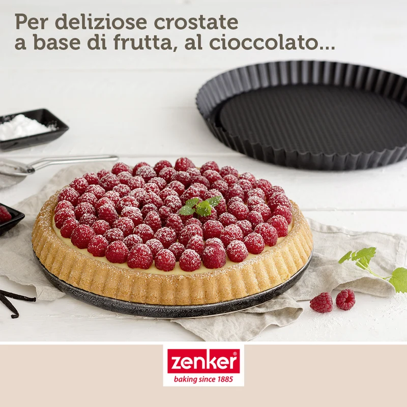 Stampo per crostata Furbo con bordo scanalato, Ø30 cm Linea Black Metallic