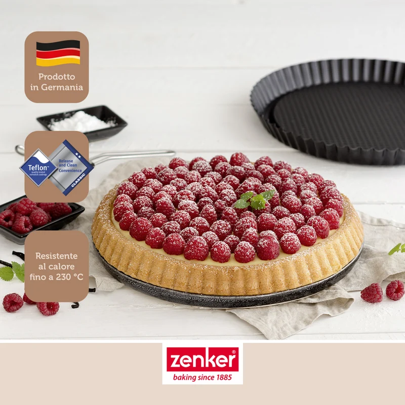 Stampo per crostata Furbo con bordo scanalato, Ø30 cm Linea Black Metallic