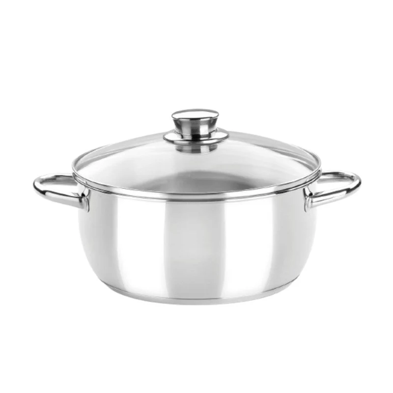 Cacerola de acero inoxidable con tapa cristal Optima Monix