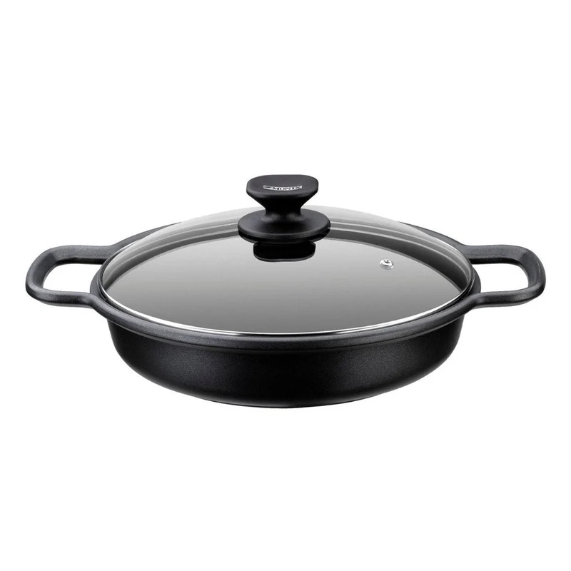 Cacerola baja con tapa Solid+ con asas de silicona Monix