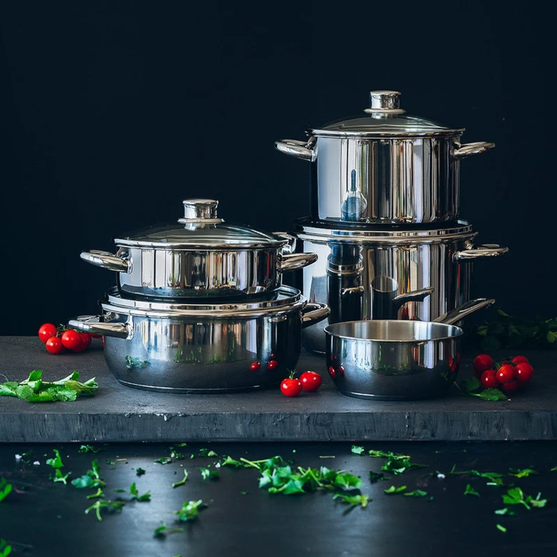 Batería de cocina 4 Piezas con tapas de cristal Optima Monix