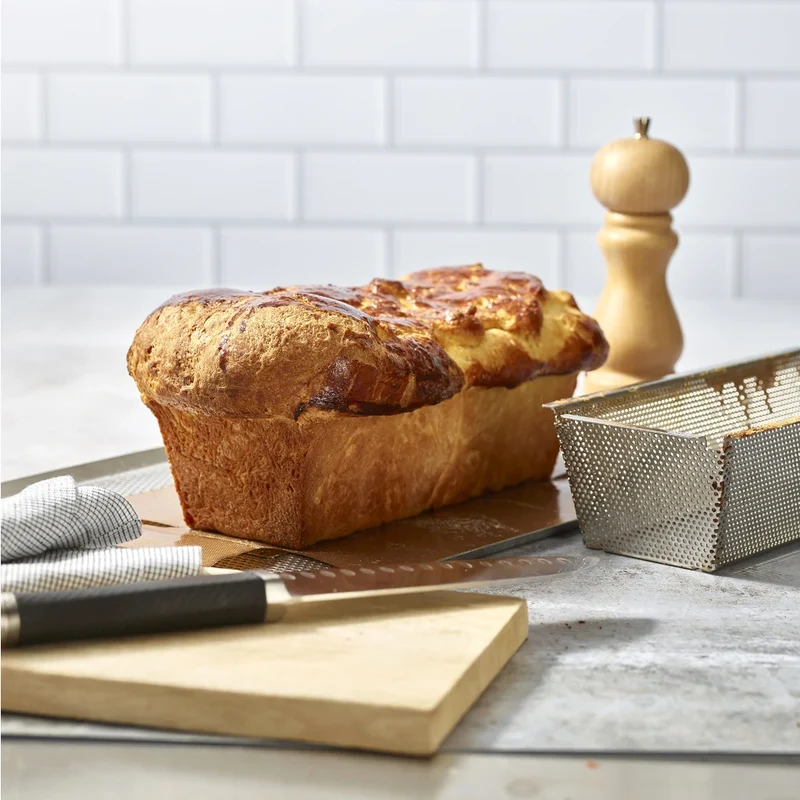 Molde inox rectangular perforado con base desmontable De Buyer
