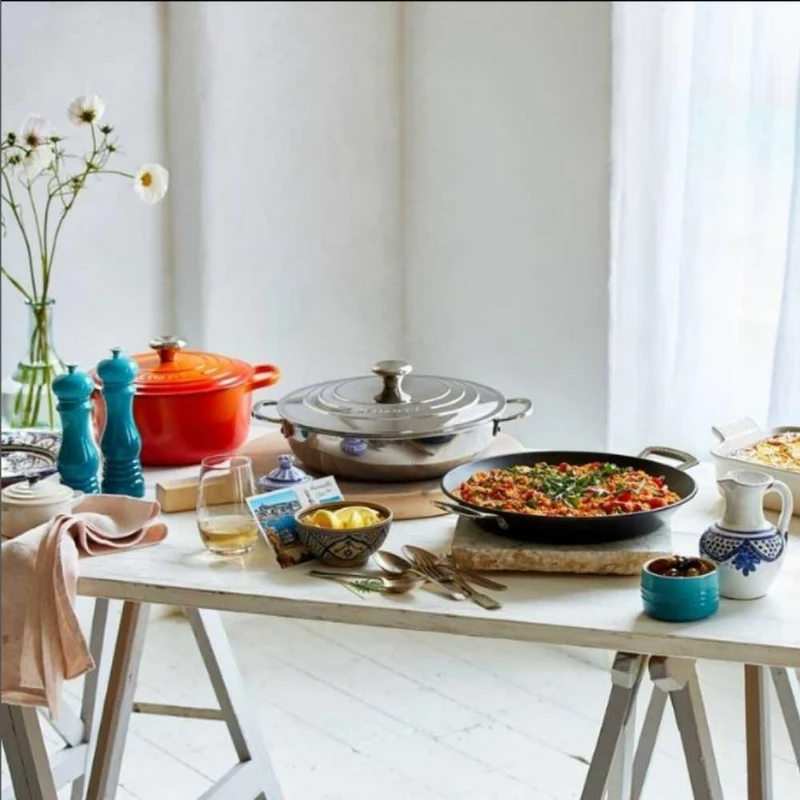 Cacerola acero inox baja con tapa 30cm 3-PLY Le Creuset