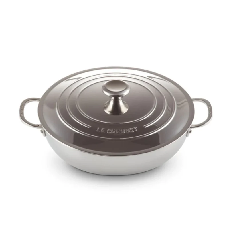Cacerola acero inox baja con tapa 30cm 3-PLY Le Creuset