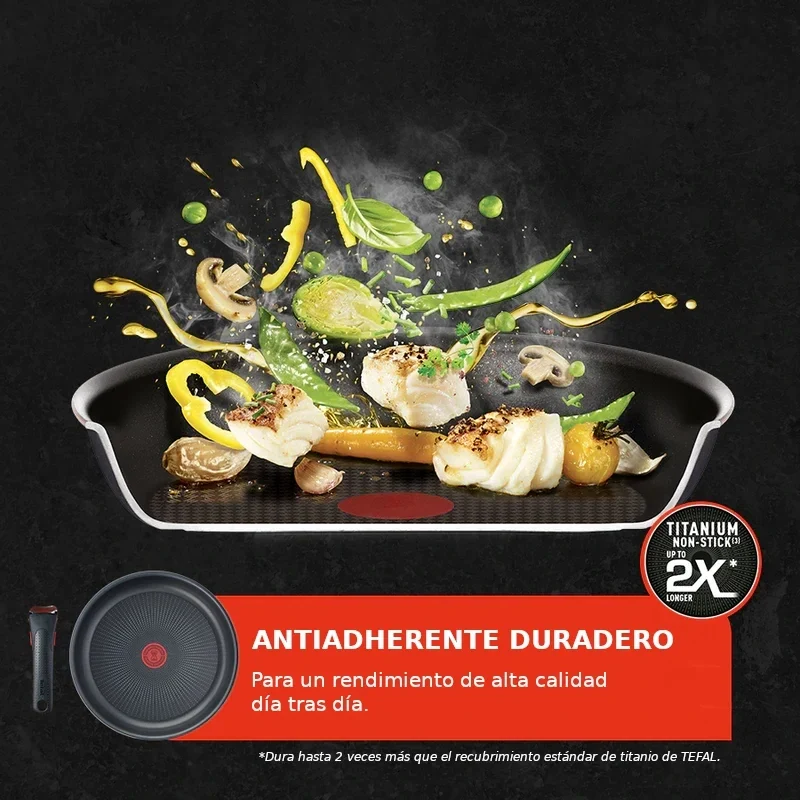 Conjunto de 3 sartenes y mango Ingenio Emotion Tefal 22, 24 y 28 cm