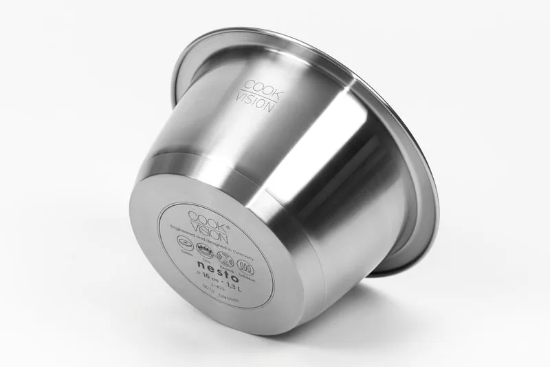 nesto Edelstahl Milchtopf antihaft-beschichtet Ø 16 cm x 9,2 cm, 1,3l