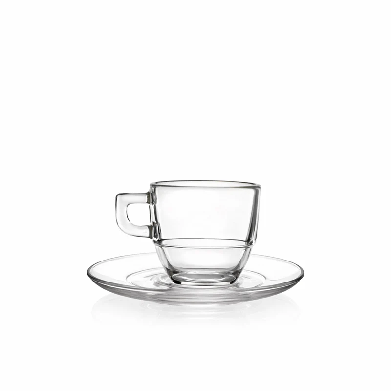 Tazzina da caffè in vetro impilabile 8 cl - set 6 tazzine