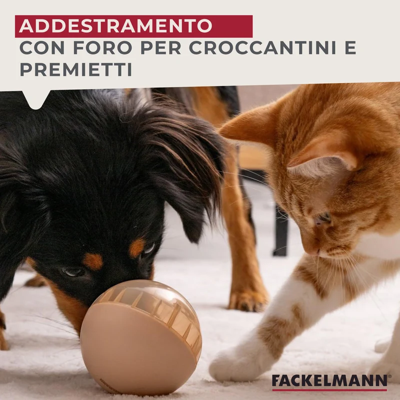 Pallina porta snack per cani e gatti