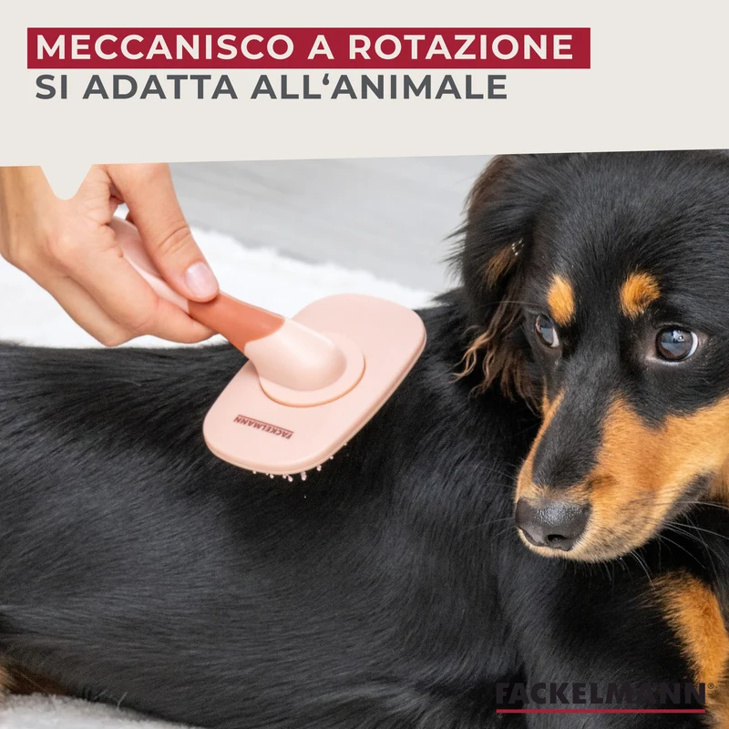 Spazzola per cani con testina rotante