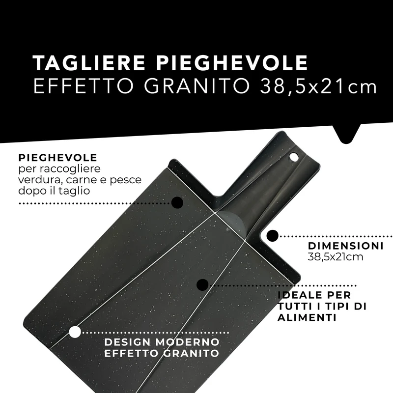 Tagliere pieghevole da cucina, 38,5 x 21 cm