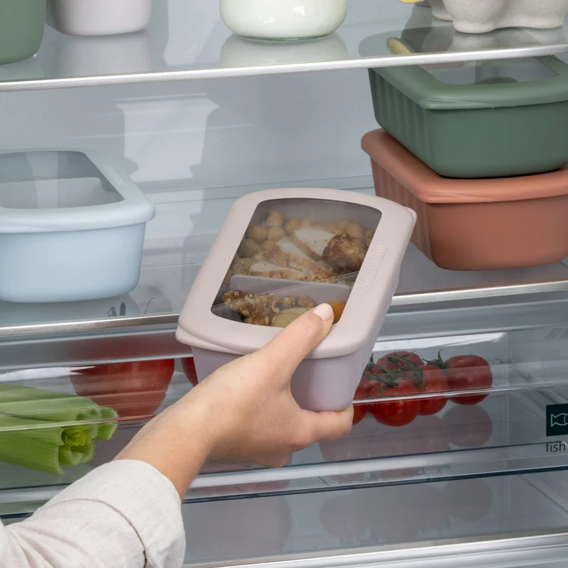 Contenitore per alimenti Linea Flexibox, beige, 1000 ml, 20,5 × 12,5 × 6,6 cm