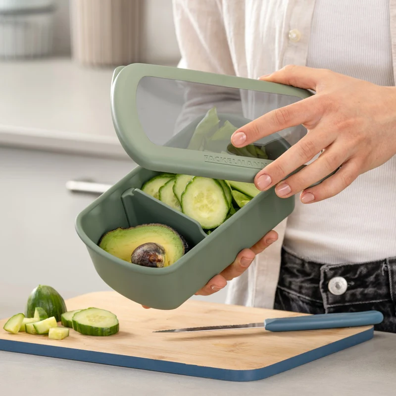 Contenitore per alimenti Linea Flexibox, verde, 1000 ml, 20,5 × 12,5 × 6,6 cm