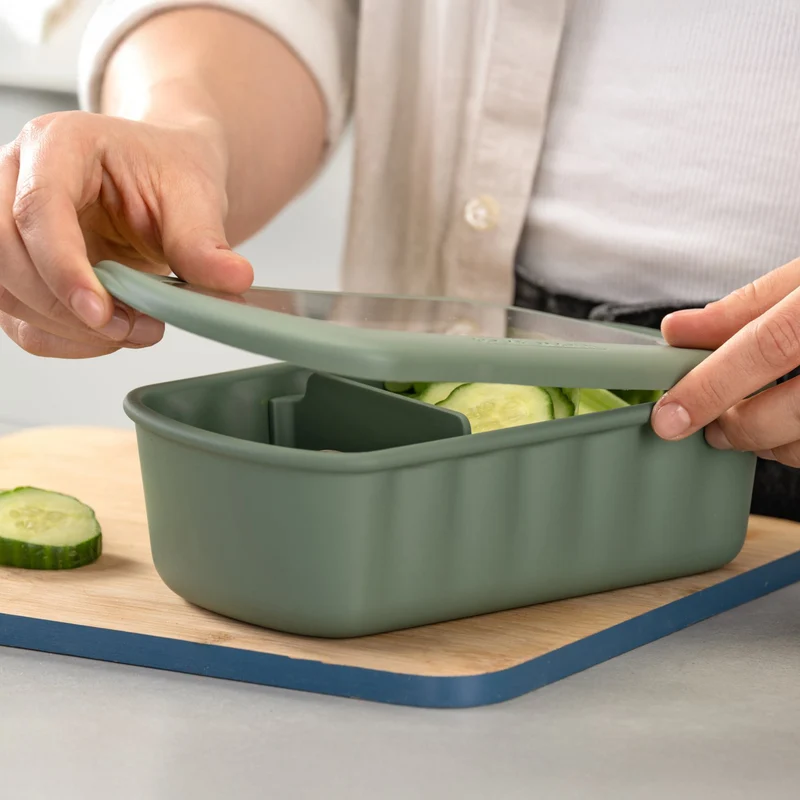 Contenitore per alimenti Linea Flexibox, verde, 1000 ml, 20,5 × 12,5 × 6,6 cm