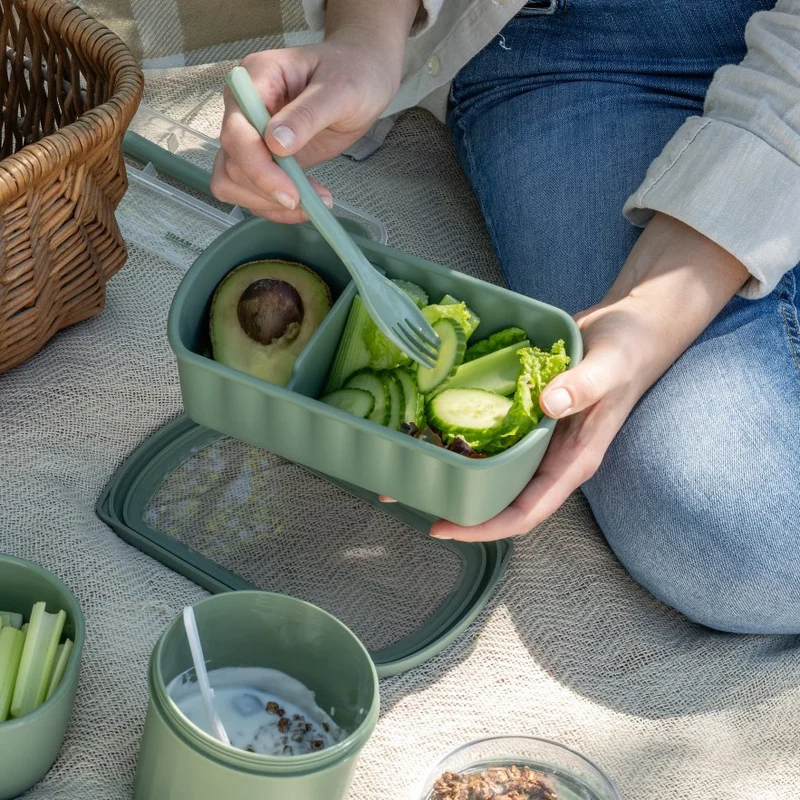 Contenitore per alimenti Linea Flexibox, verde, 1000 ml, 20,5 × 12,5 × 6,6 cm