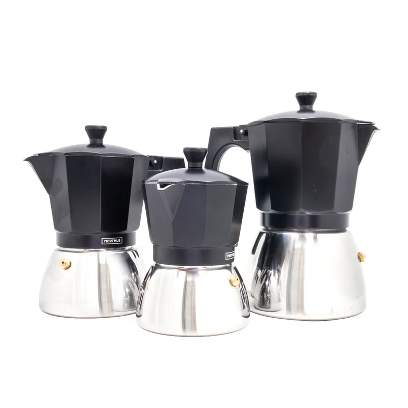 Cafetera Italiana de Inducción con Base de Acero Inoxidable