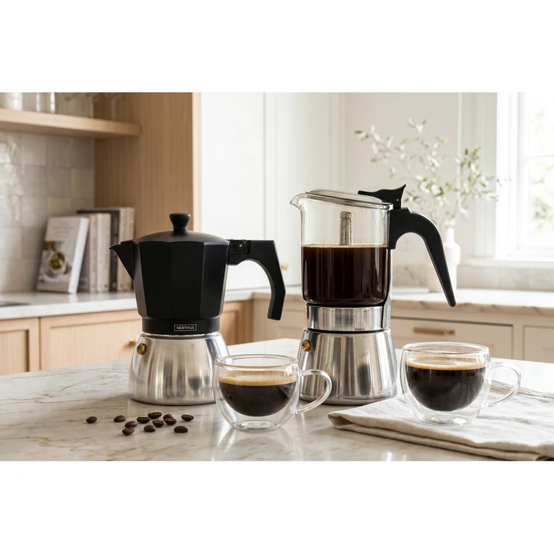 Cafetera Italiana de Inducción con Base de Acero Inoxidable