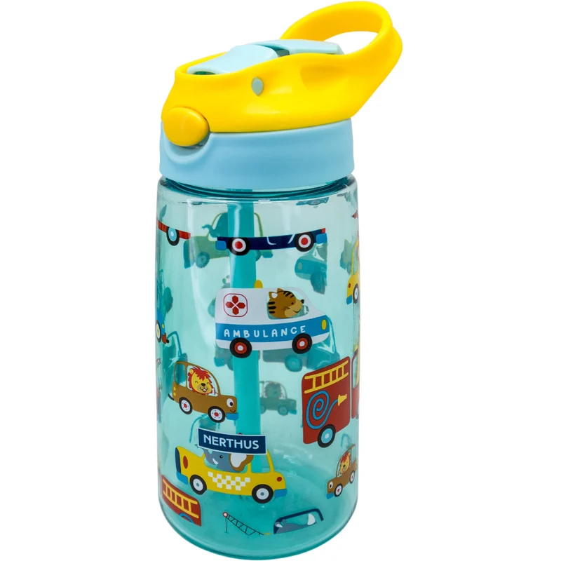 Botella Infantil Tritán 450 ml con Pajita