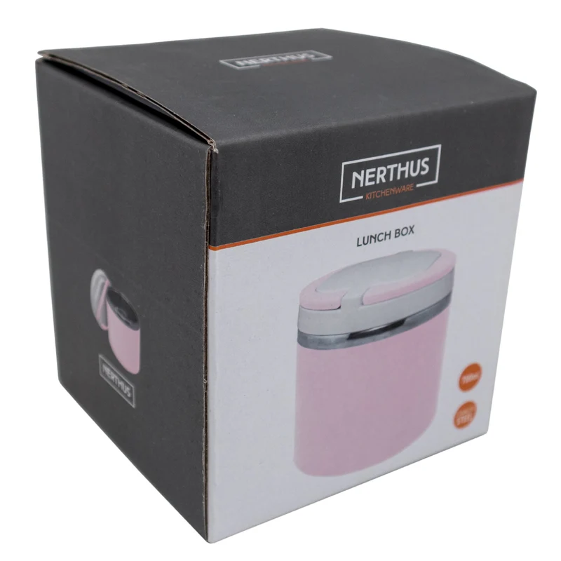 Nerthus Fiambrera Térmica Acero Inoxidable con Tapa Hermética 700 ml