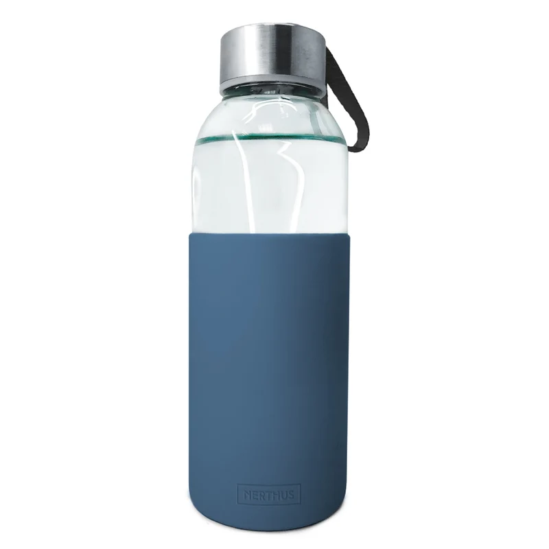 Botella de Cristal con Funda de Silicona