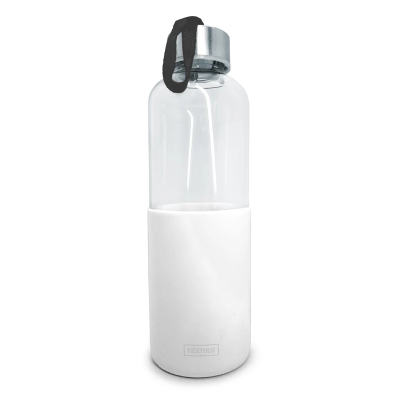 Botella de Cristal con Funda de Silicona