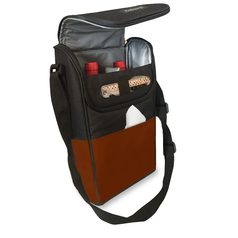 Bolsa térmica para 2 botellas con bolsillos