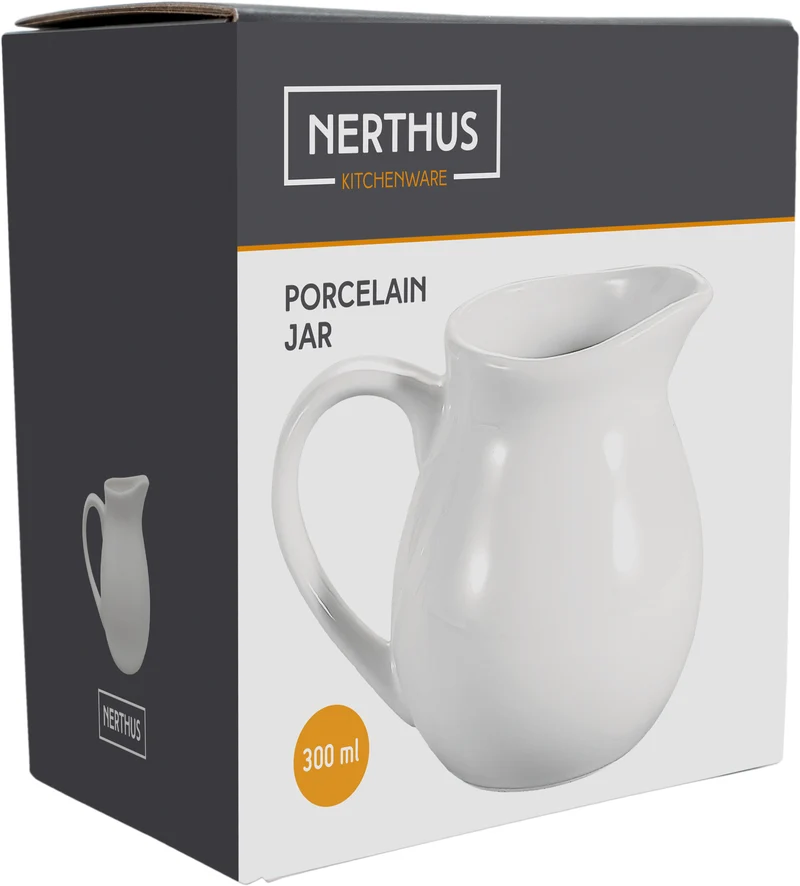 Jarra de leche de porcelana blanca