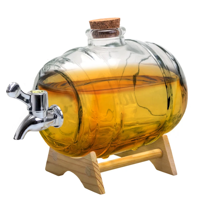 Barril dispensador de licor de cristal – 1 litro